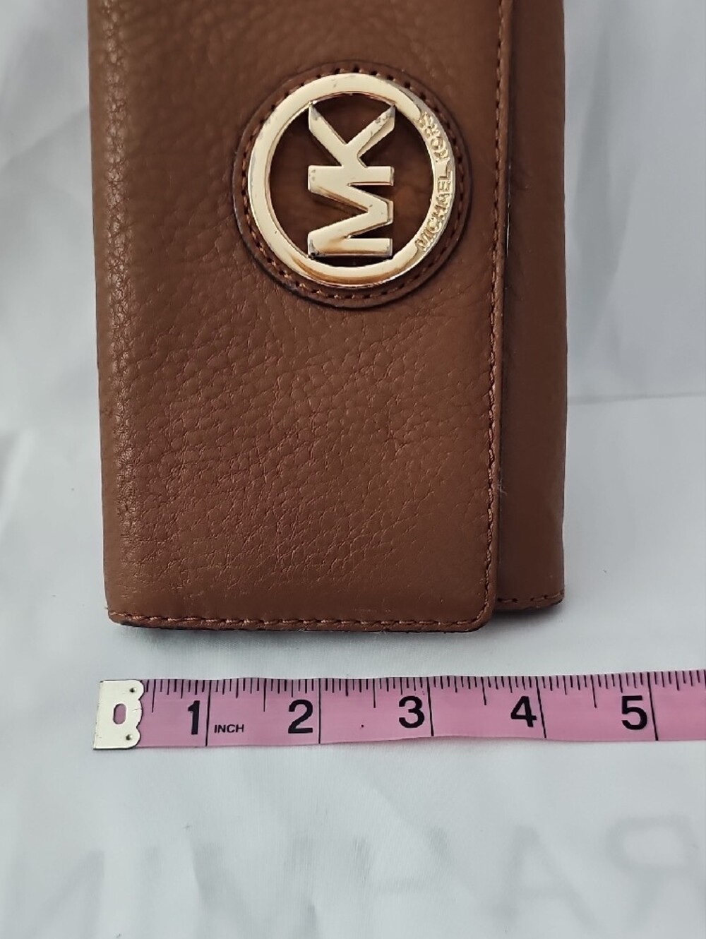 Michael Kors Brown Leather Logo Clutch Wallet - Picture 10 of 11